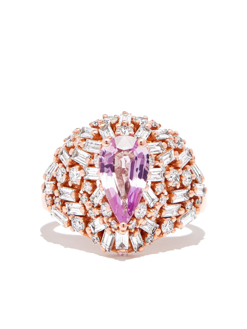 18k Rose Gold 1 of a Kind Sapphire Cluster Ring