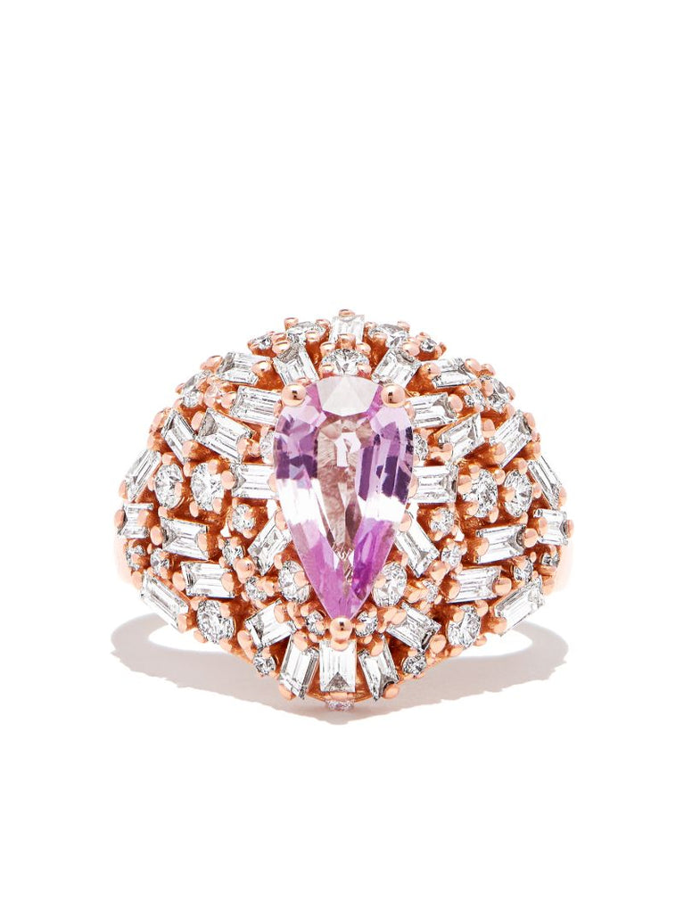 18k Rose Gold 1 of a Kind Sapphire Cluster Ring