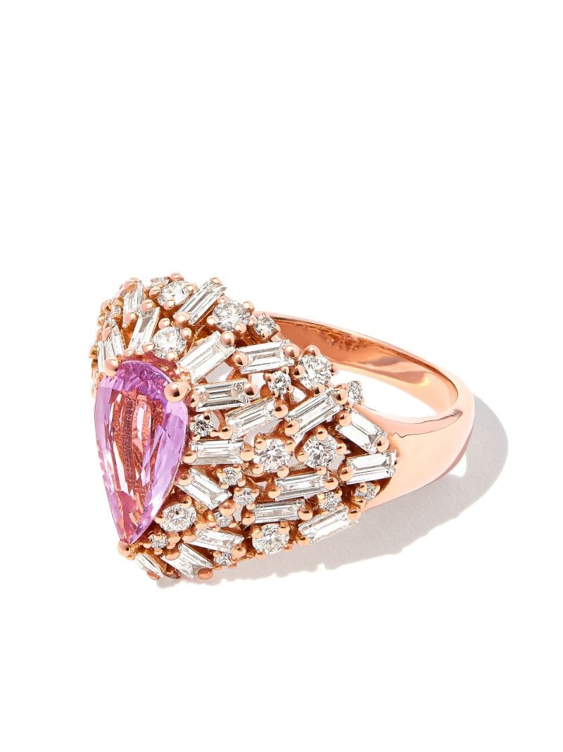 18k Rose Gold 1 of a Kind Sapphire Cluster Ring