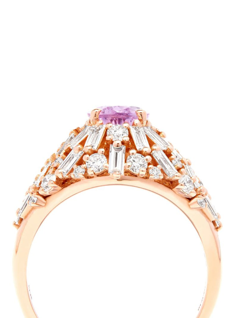 18k Rose Gold 1 of a Kind Sapphire Cluster Ring