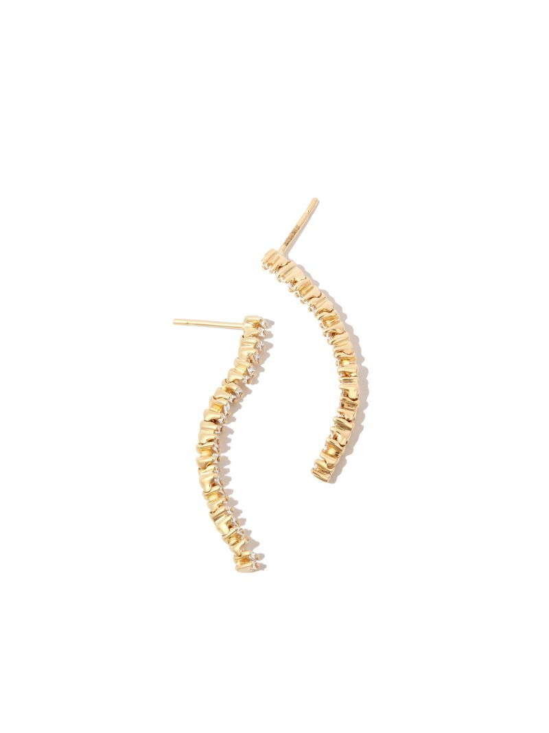 18k Yellow Gold Savannah Midi Diamond Drop Earrings