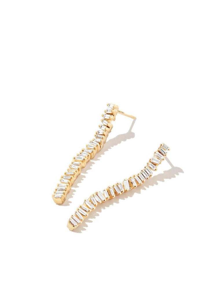 18k Yellow Gold Savannah Midi Diamond Drop Earrings