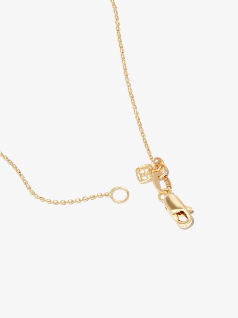 14k Yellow Gold Shell Diamond Pendant Necklace