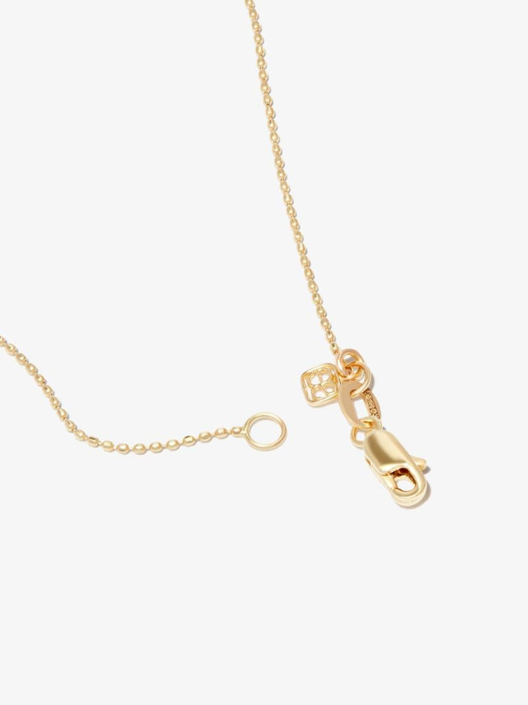14k Yellow Gold Shell Diamond Pendant Necklace