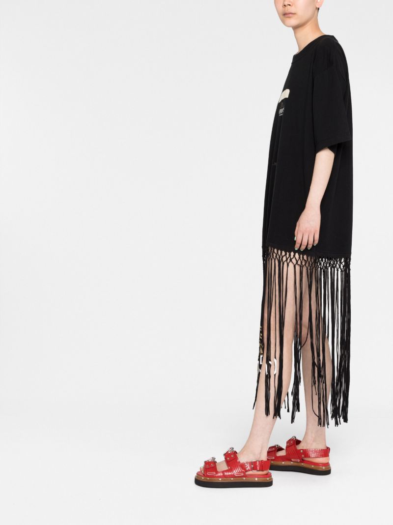 Black Macrame Jersey Dress
