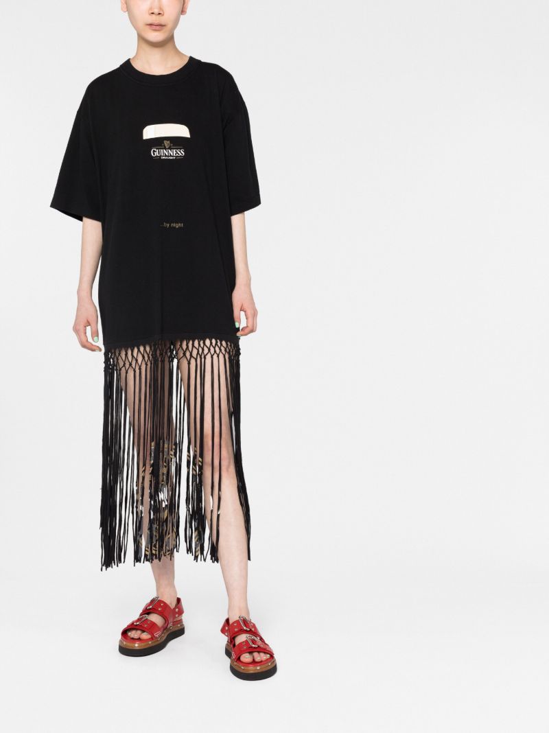 Black Macrame Jersey Dress