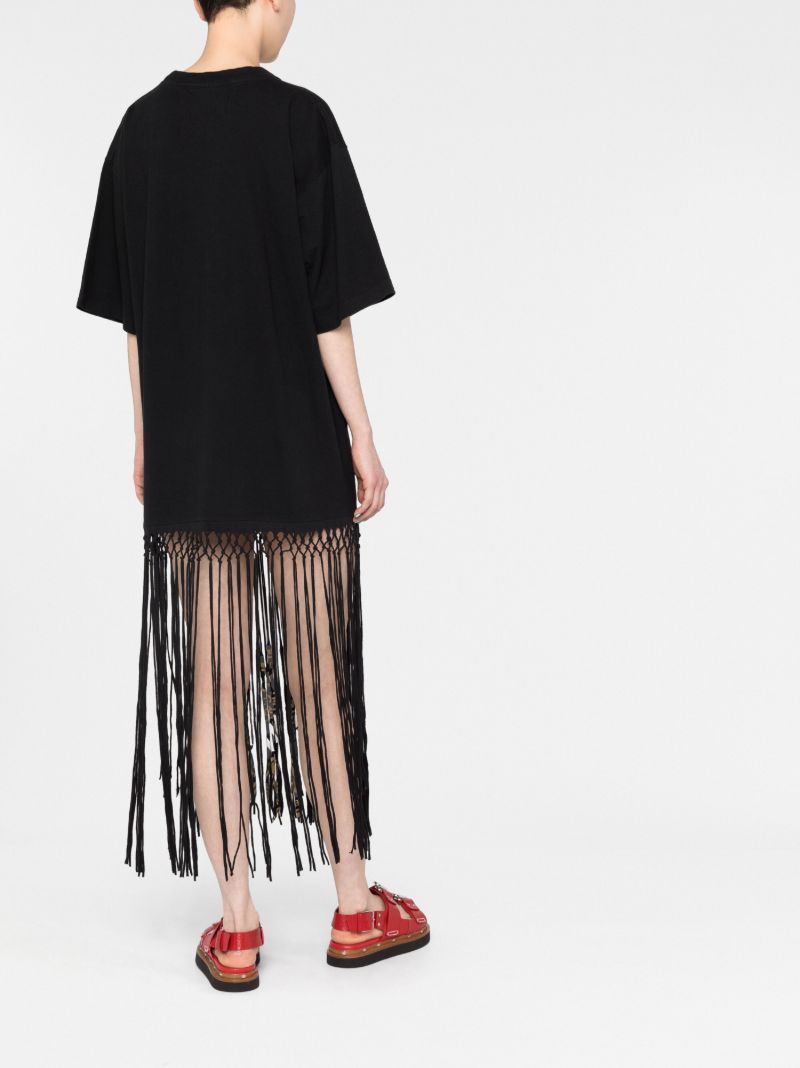 Black Macrame Jersey Dress