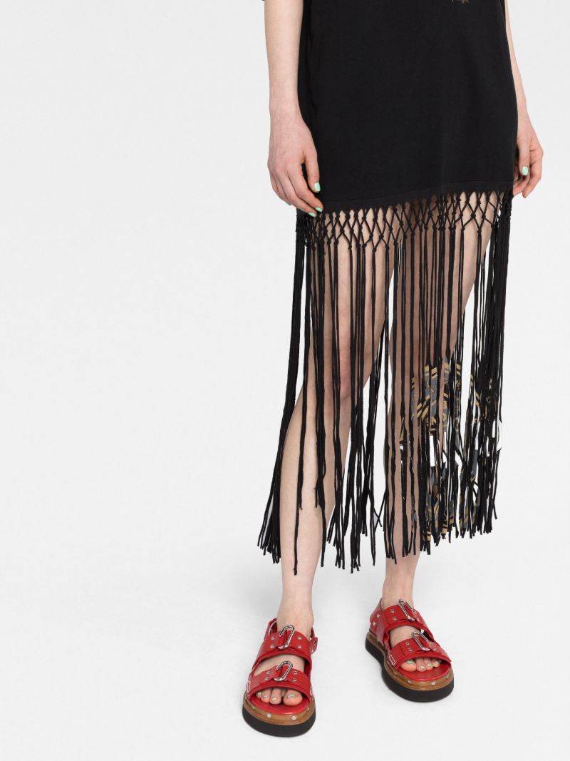 Black Macrame Jersey Dress