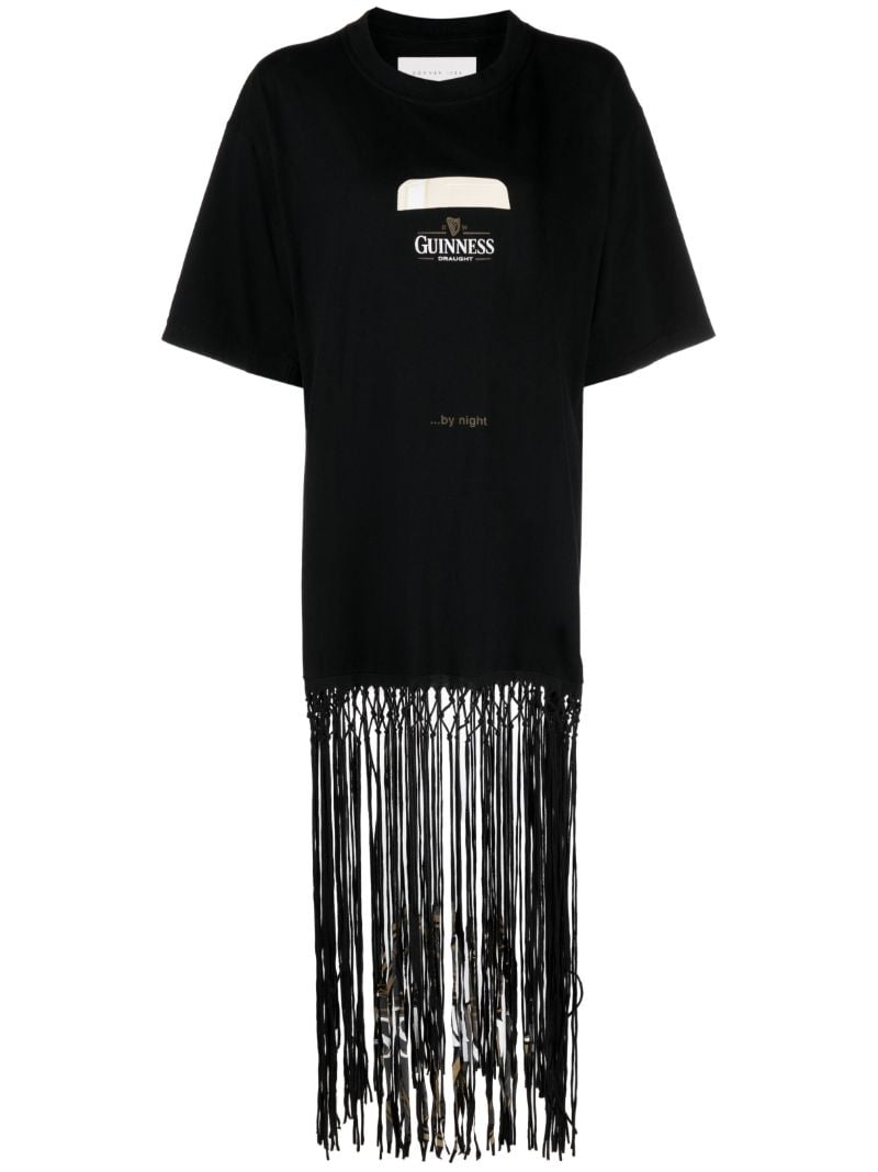 Black Macrame Jersey Dress