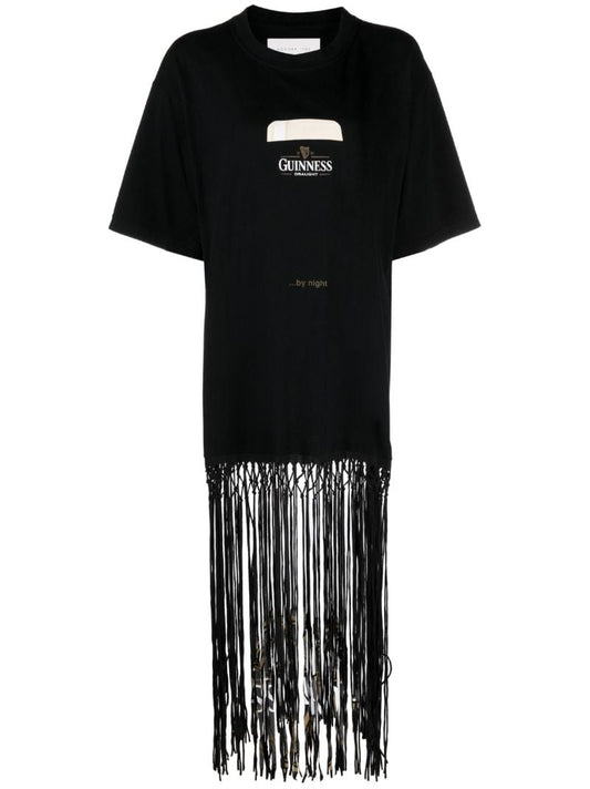 Black Macrame Jersey Dress