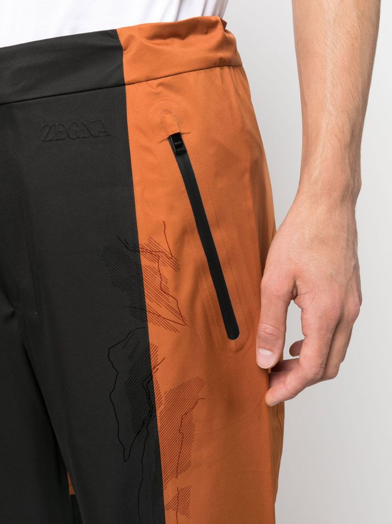 Black Toggle-cuff Straight-leg Trousers