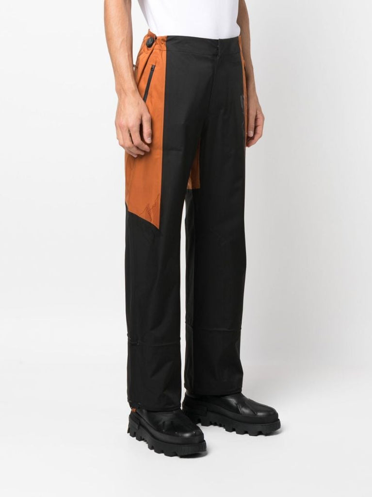 Black Toggle-cuff Straight-leg Trousers