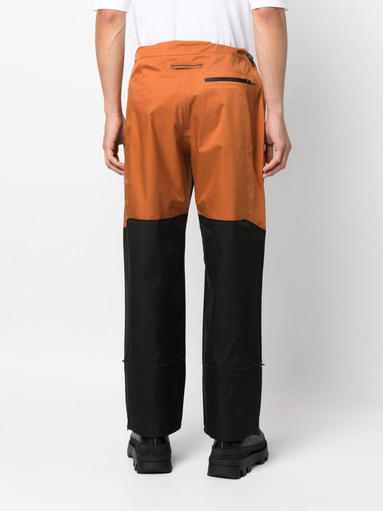 Black Toggle-cuff Straight-leg Trousers