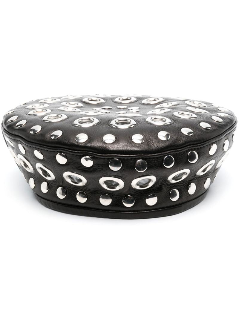 Black Stud Embellished Hat