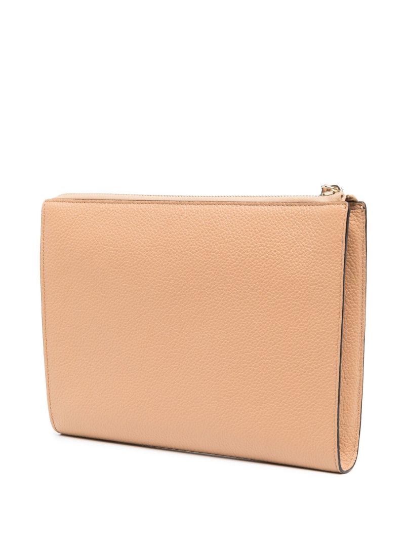 Neutral Alphabet Leather Clutch Bag