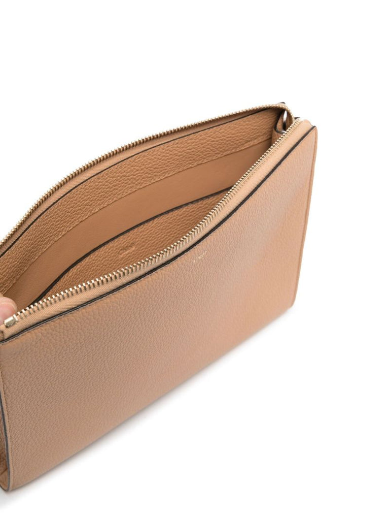Neutral Alphabet Leather Clutch Bag