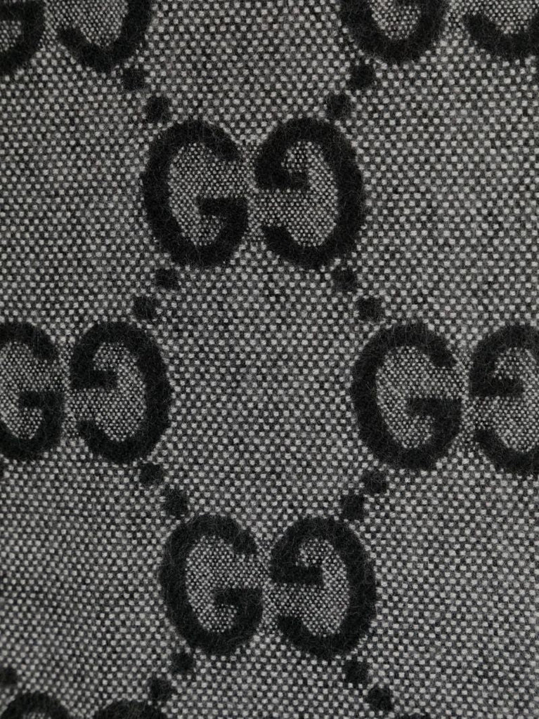 Red Checkered Monogram Wool Scarf