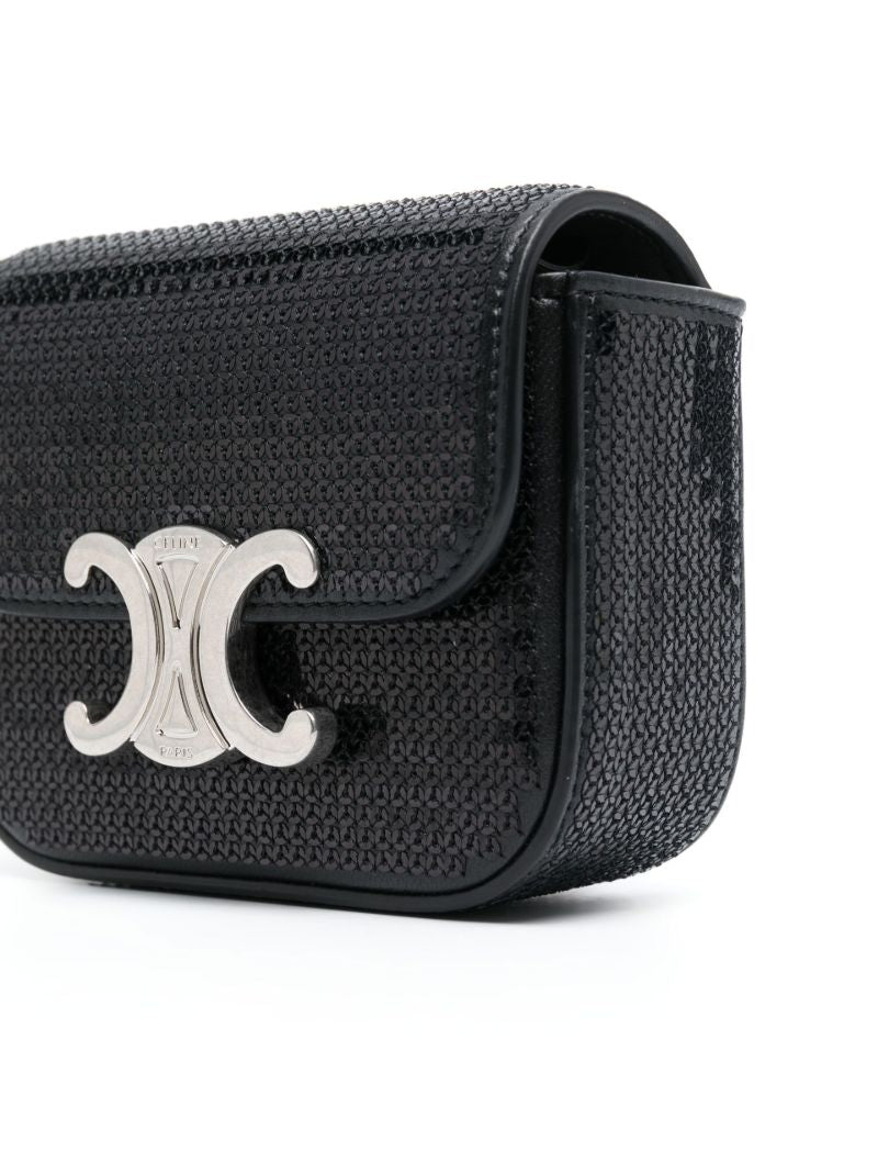 Black Triomphe Sequin Mini Bag