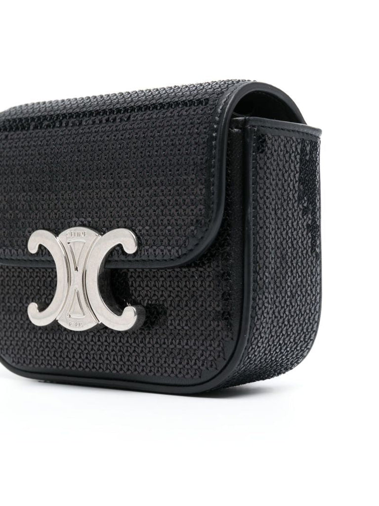 Black Triomphe Sequin Mini Bag