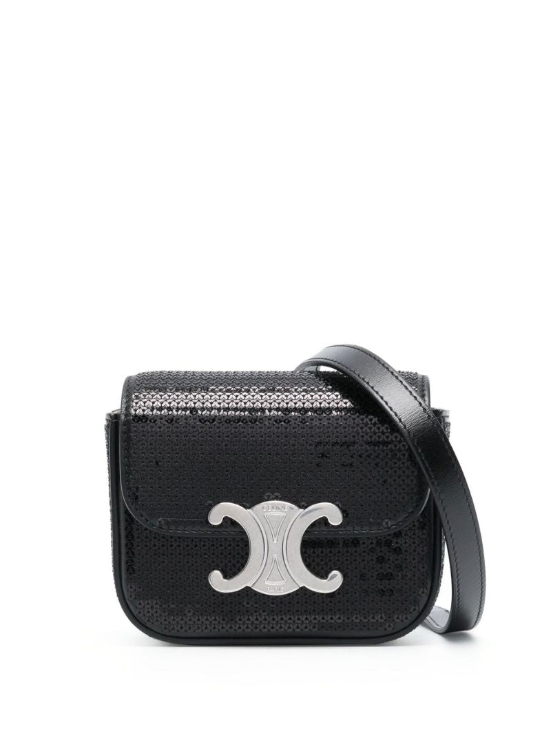 Black Triomphe Sequin Mini Bag