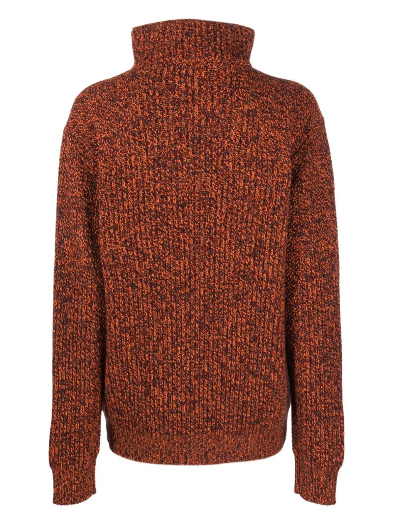 Orange Schooner Coarsehair Half-zip Sweater