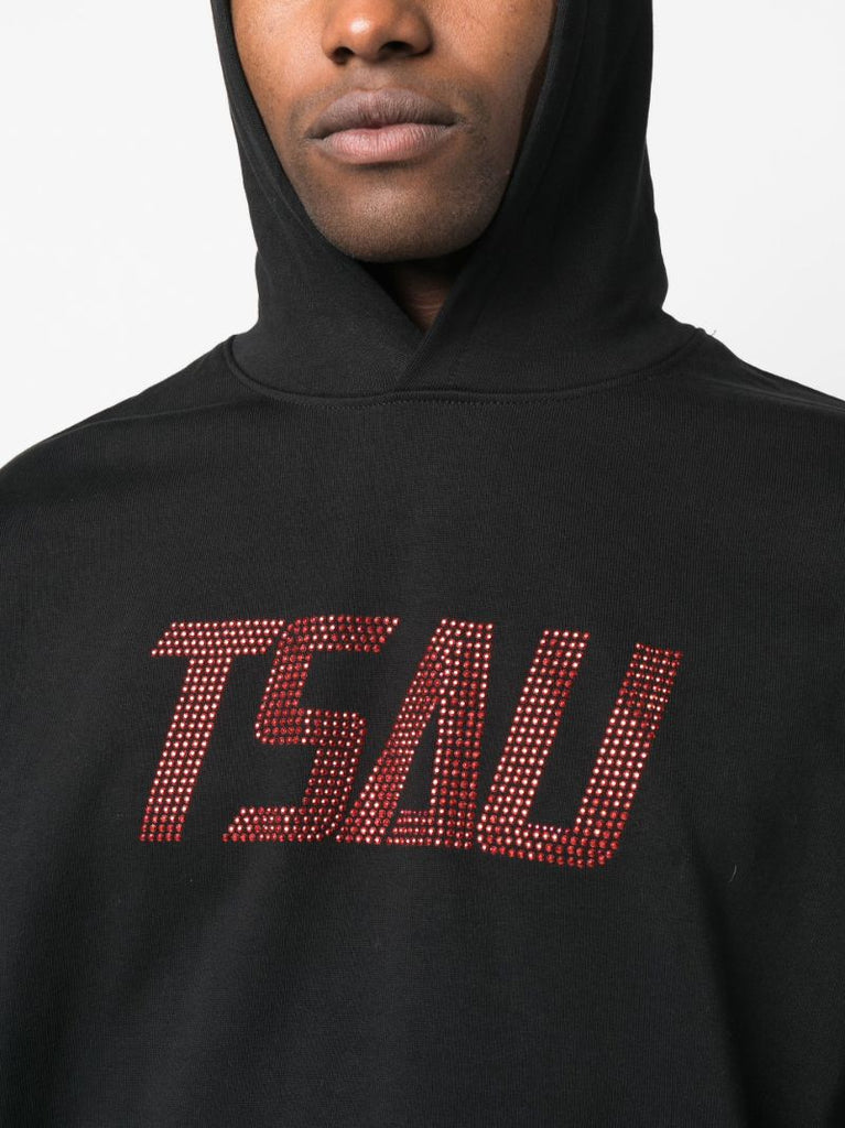 Black Rhinestone Logo Hoodie