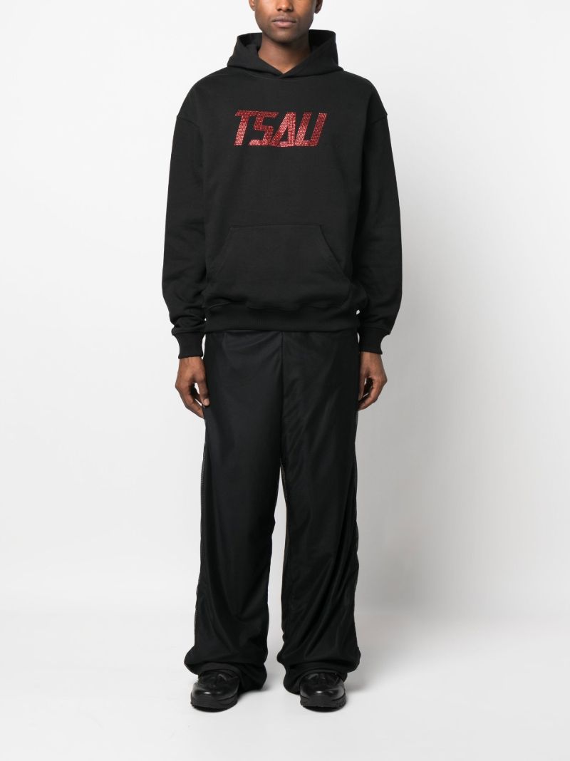 Black Rhinestone Logo Hoodie