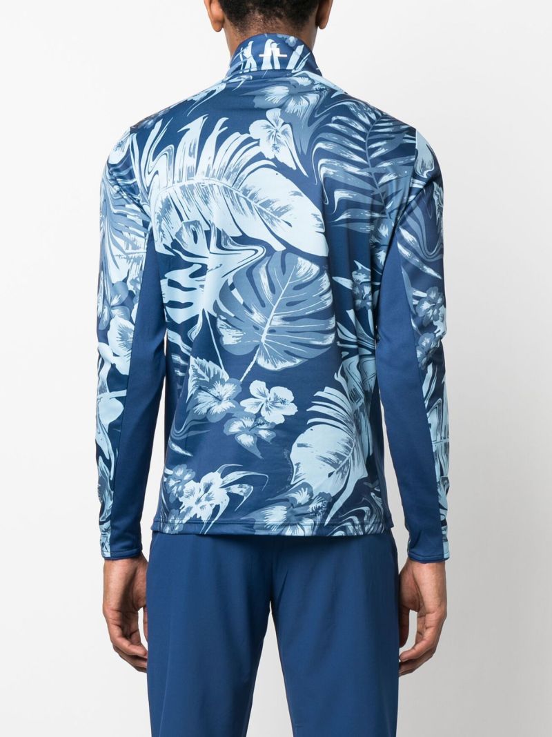 Blue Emanuel Hibiscus Bloom Golf Top