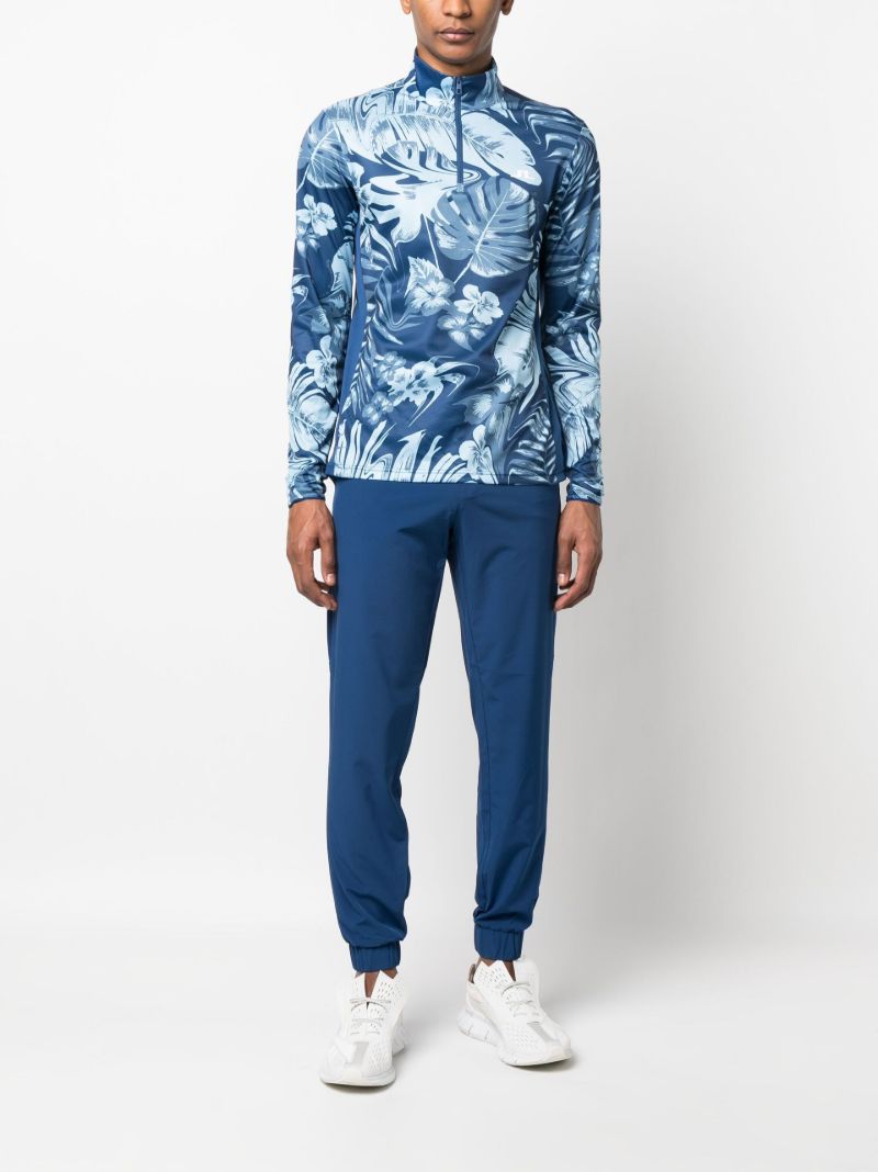 Blue Emanuel Hibiscus Bloom Golf Top