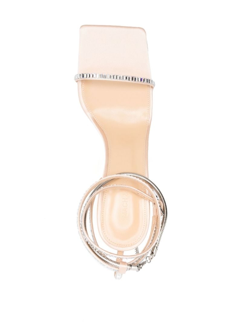 Neutral Crystal Heart 105 Satin Sandals