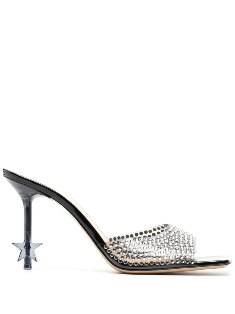 Black Crystal Star 95 Pvc Mules