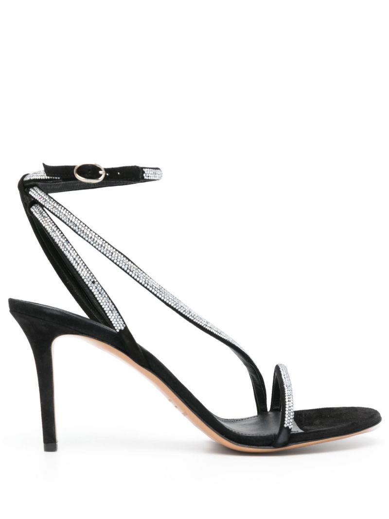 Black Atria 85 Leather Sandals