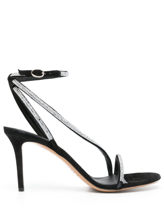 Black Atria 85 Leather Sandals