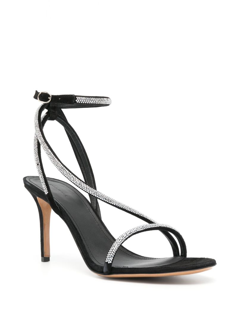 Black Atria 85 Leather Sandals