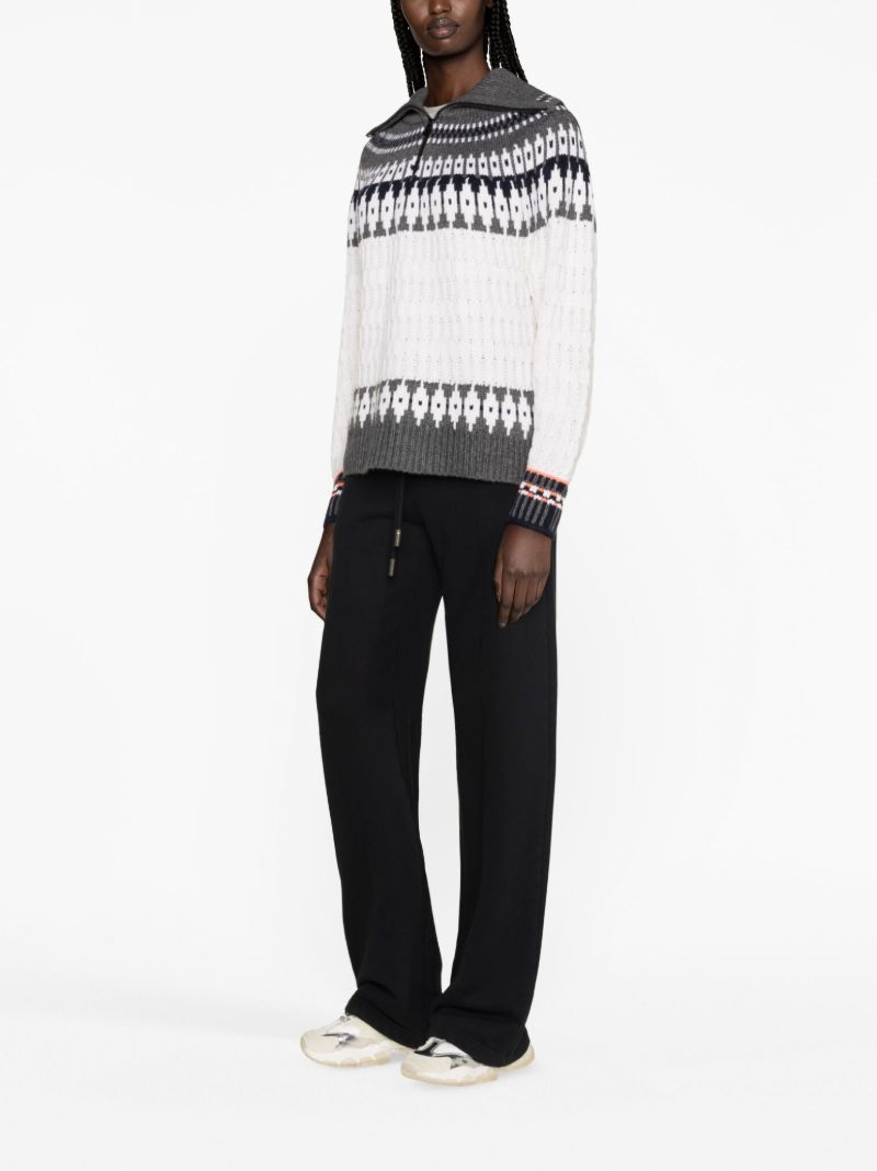Blue Fair Isle Quarter Zip Sweater
