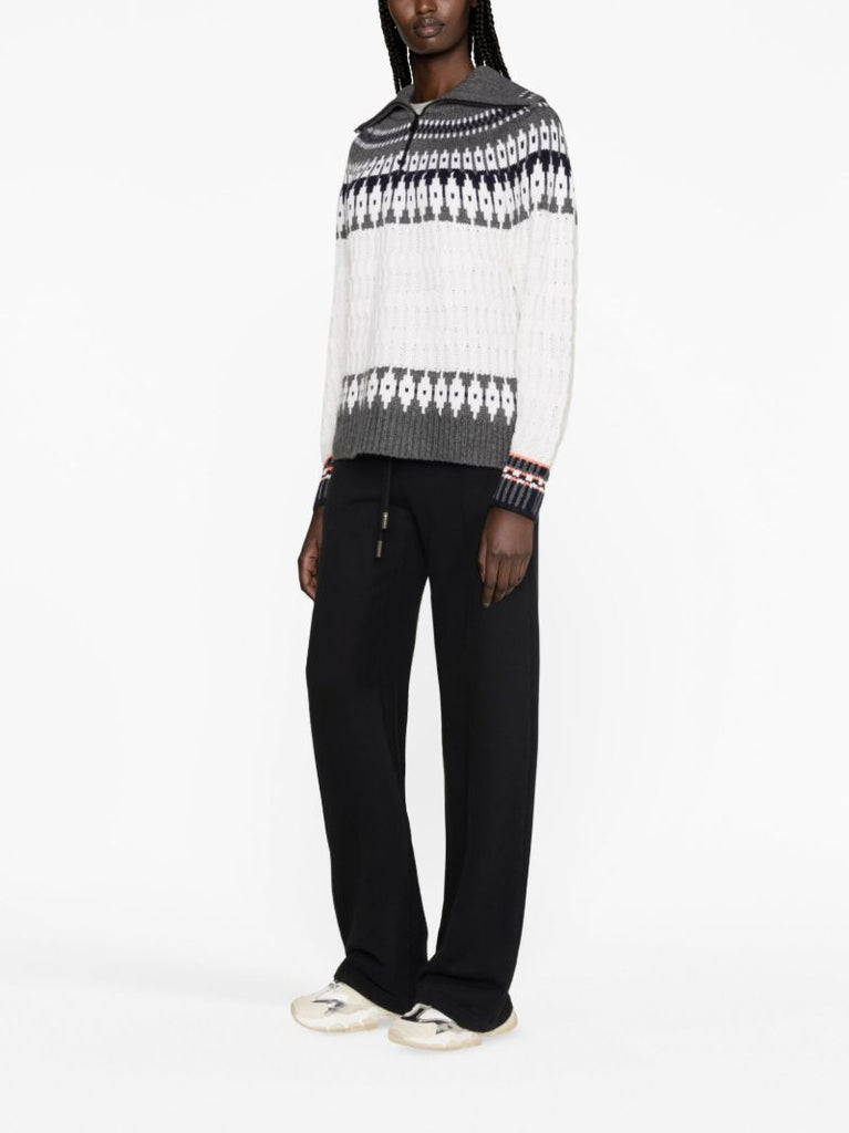 Blue Fair Isle Quarter Zip Sweater