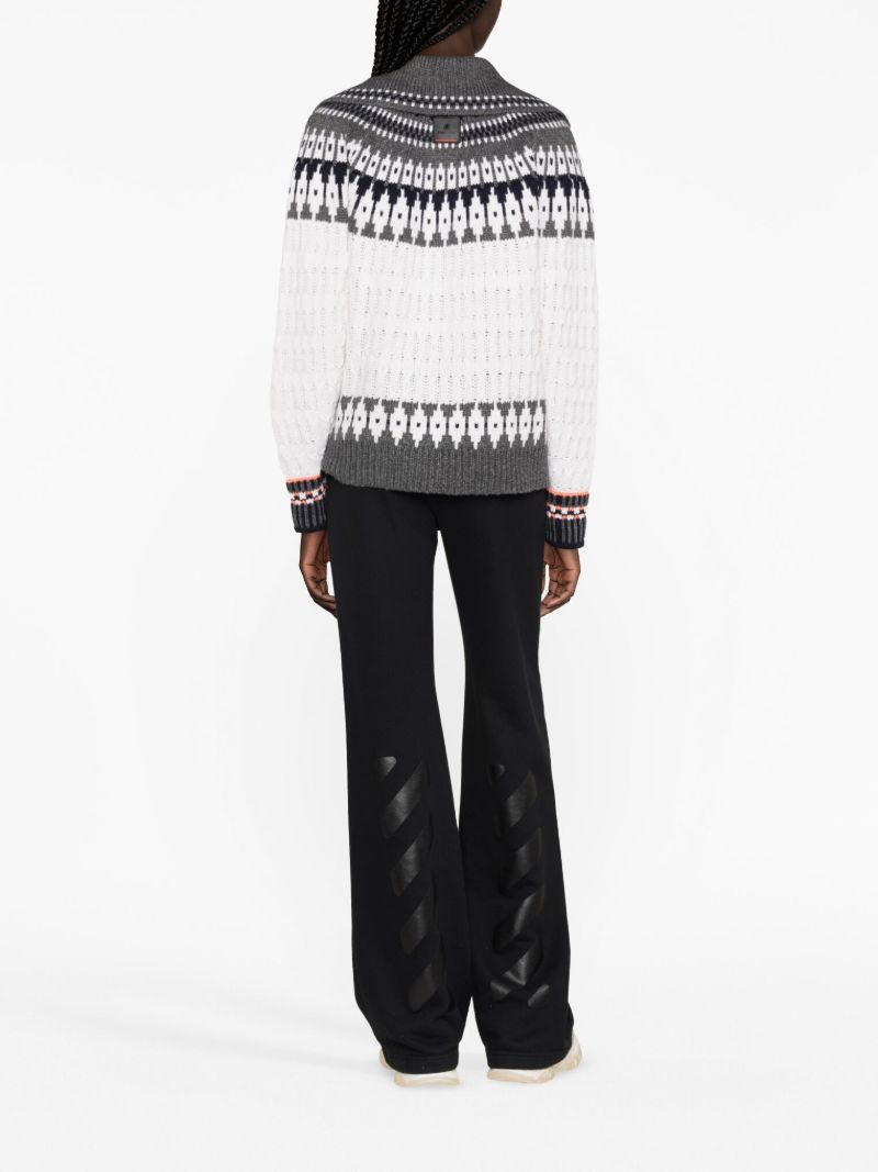 Blue Fair Isle Quarter Zip Sweater