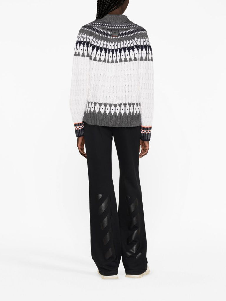 Blue Fair Isle Quarter Zip Sweater