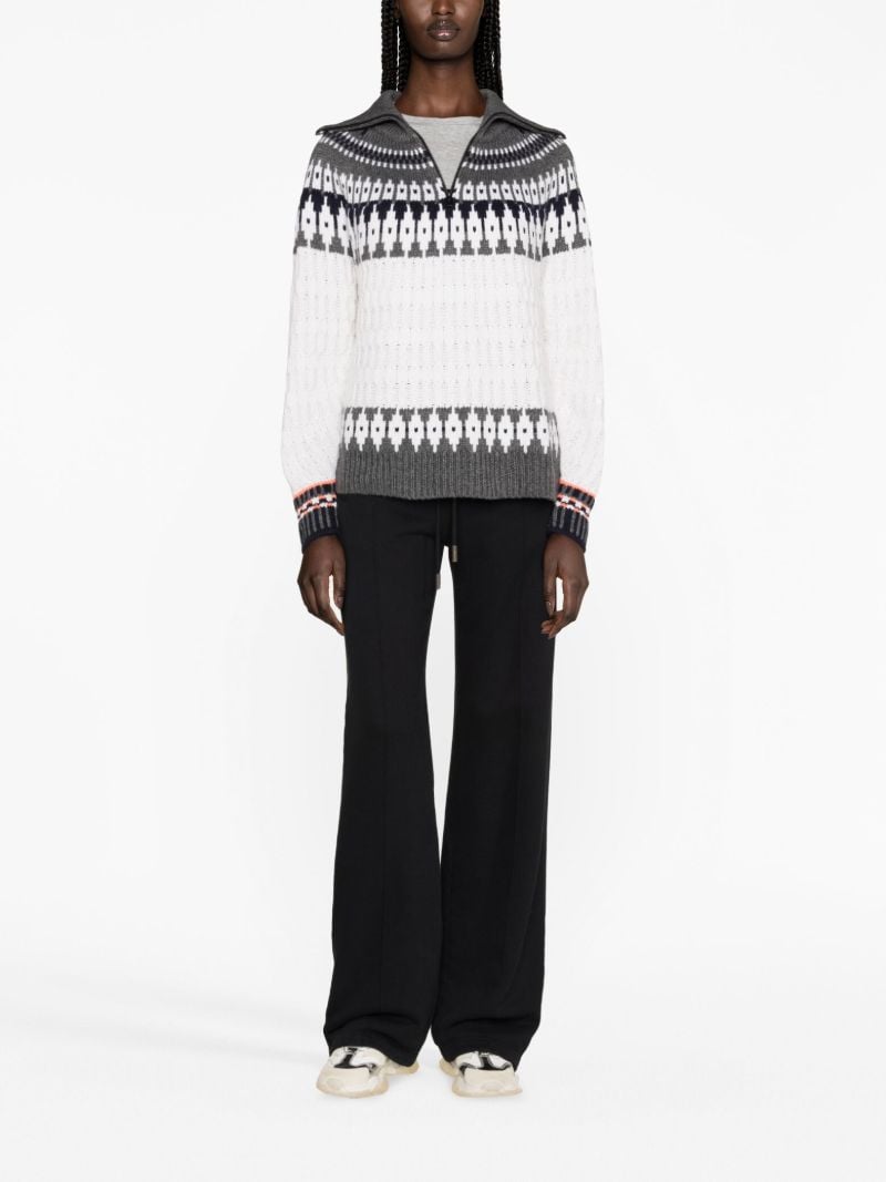 Blue Fair Isle Quarter Zip Sweater