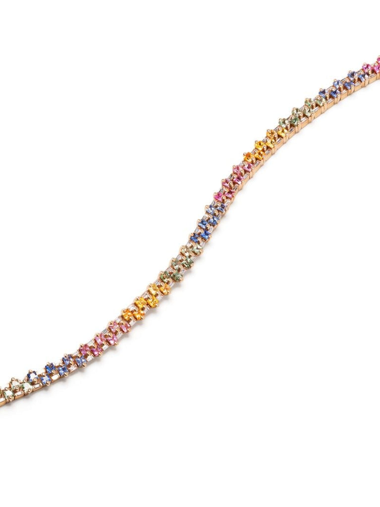 18kt Yellow Gold Princess Stack Mini Sapphire Tennis Bracelet