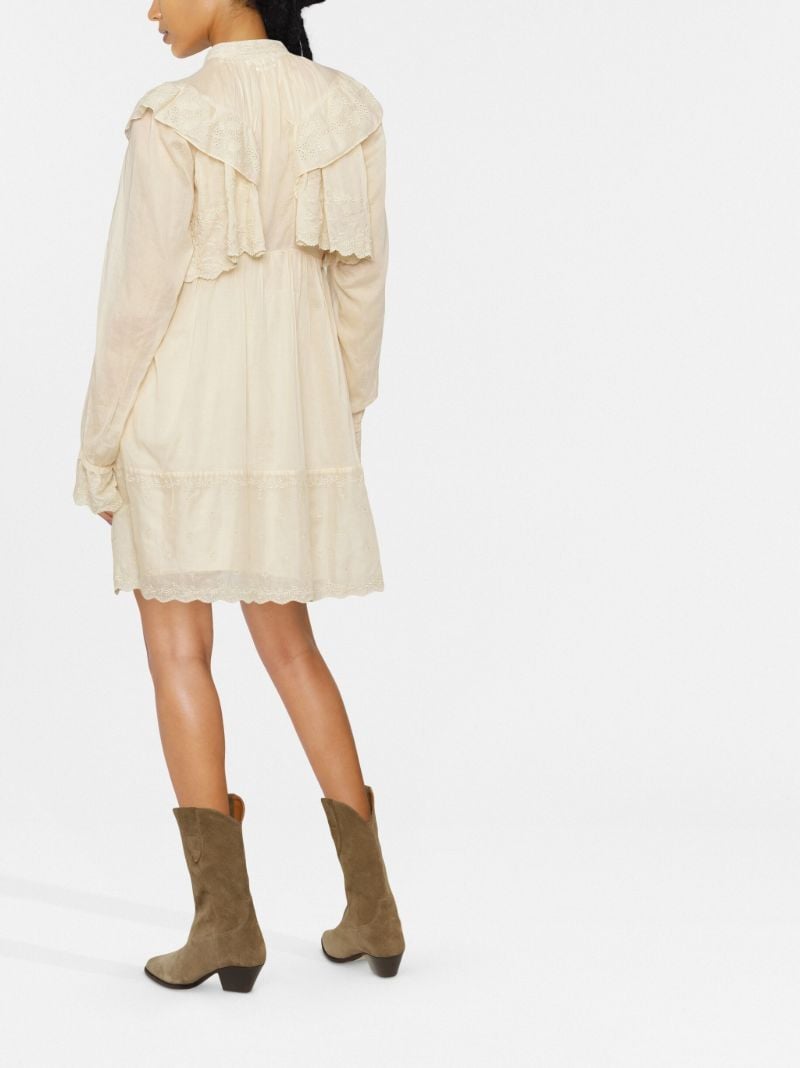 Neutral Limpeza Embroidered Cotton Mini Dress