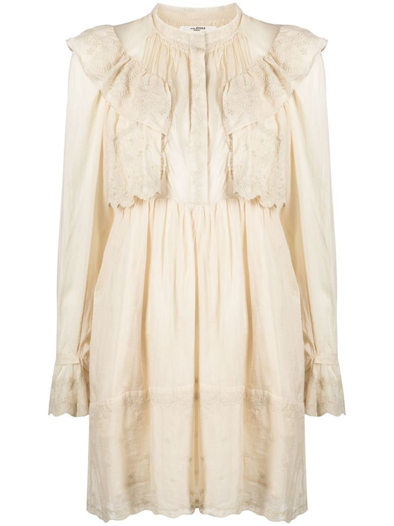 Neutral Limpeza Embroidered Cotton Mini Dress
