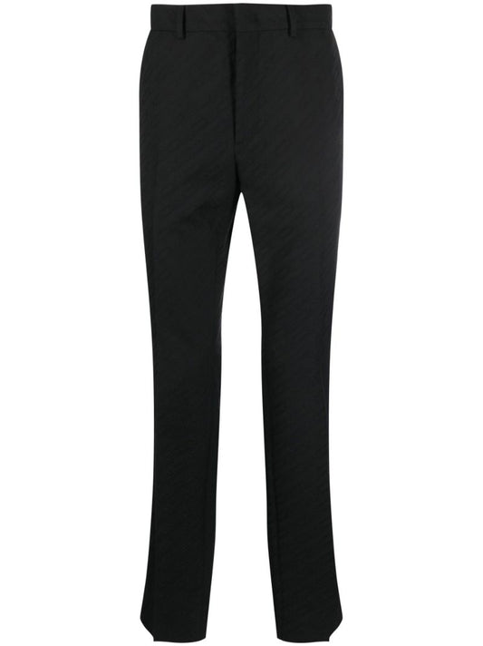 Black O'lock Wool Trousers