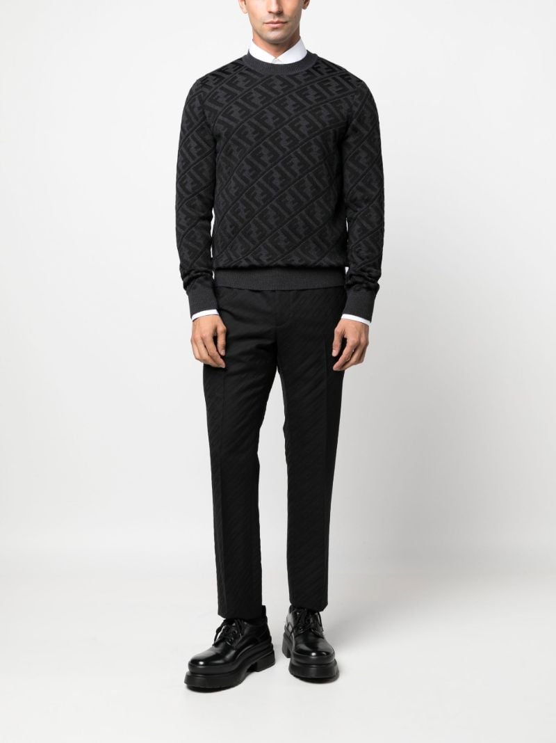 Black O'lock Wool Trousers