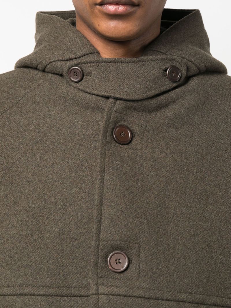 Green Duffle Single-breasted Wool Coat