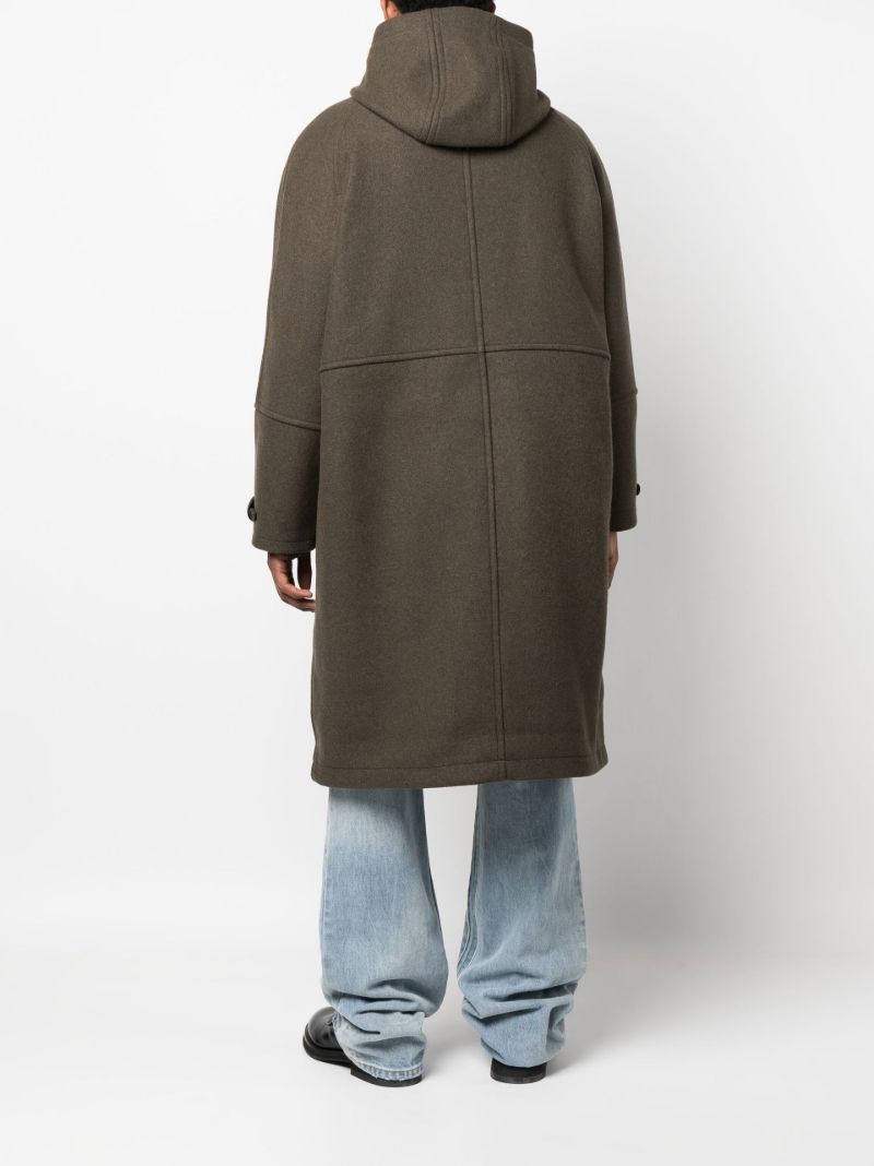 Green Duffle Single-breasted Wool Coat