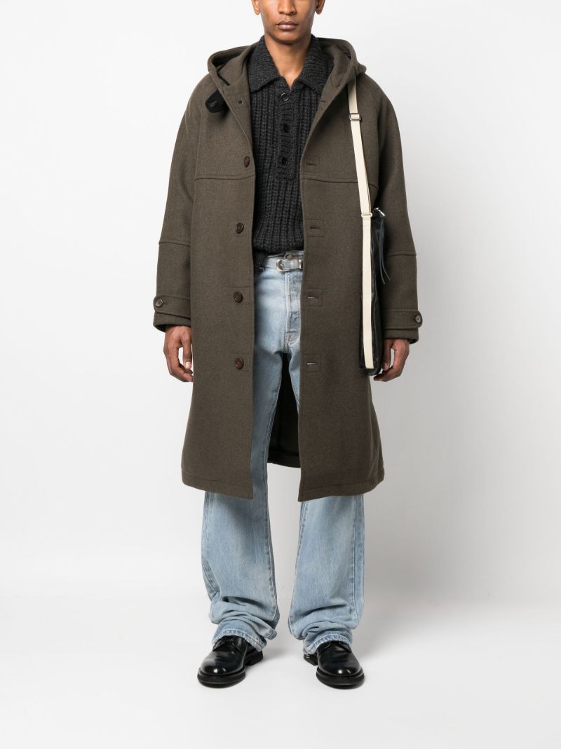 Green Duffle Single-breasted Wool Coat