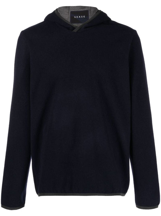 Blue Drone Wool Hoodie