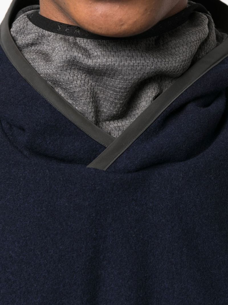 Blue Drone Wool Hoodie