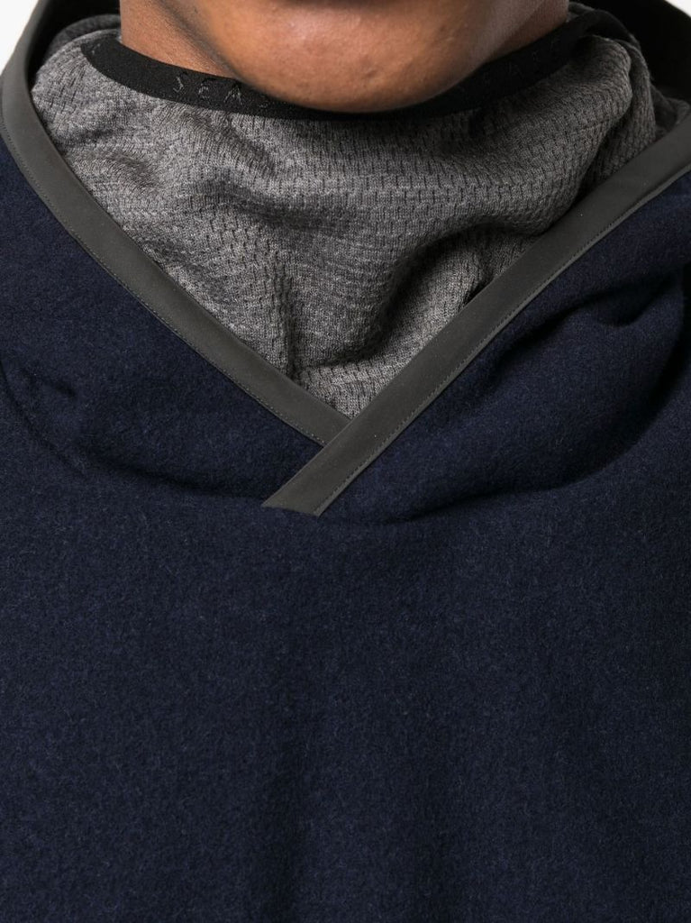 Blue Drone Wool Hoodie